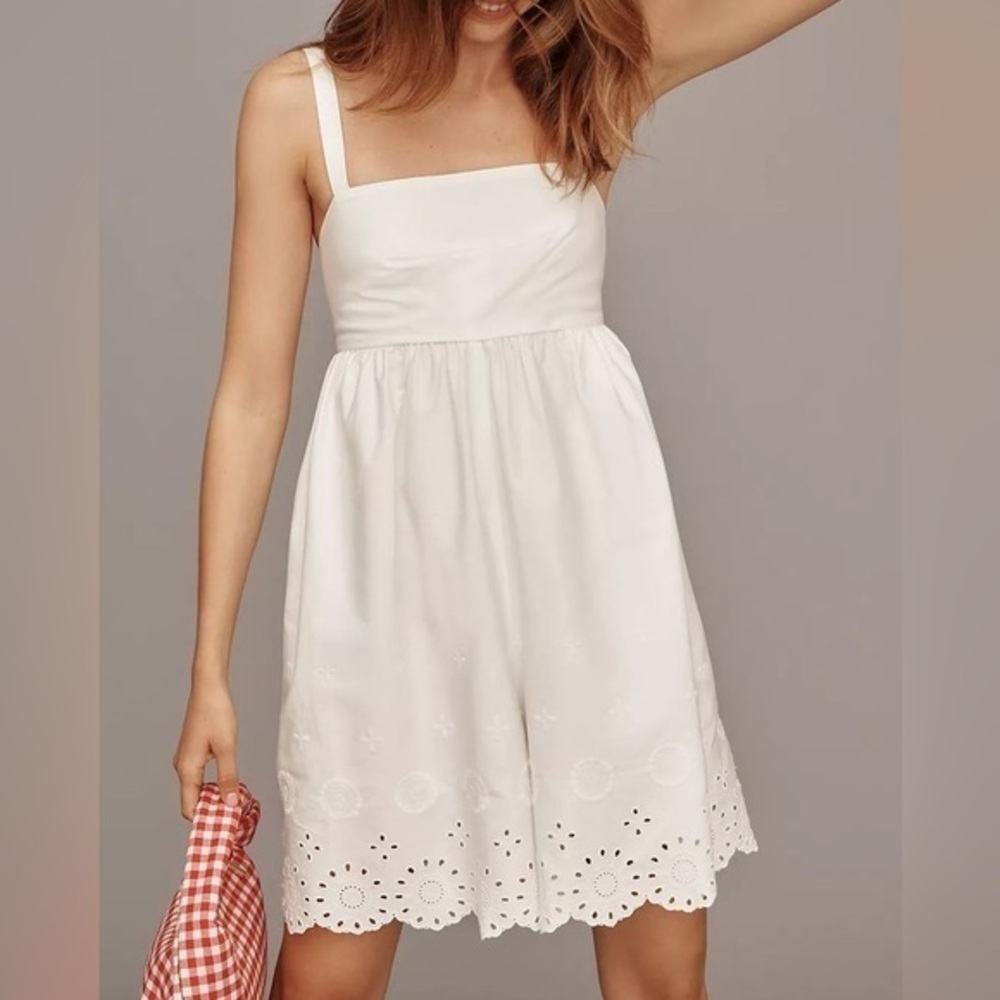 Anthropologie Maeve Sleeveless Eyelet Romper